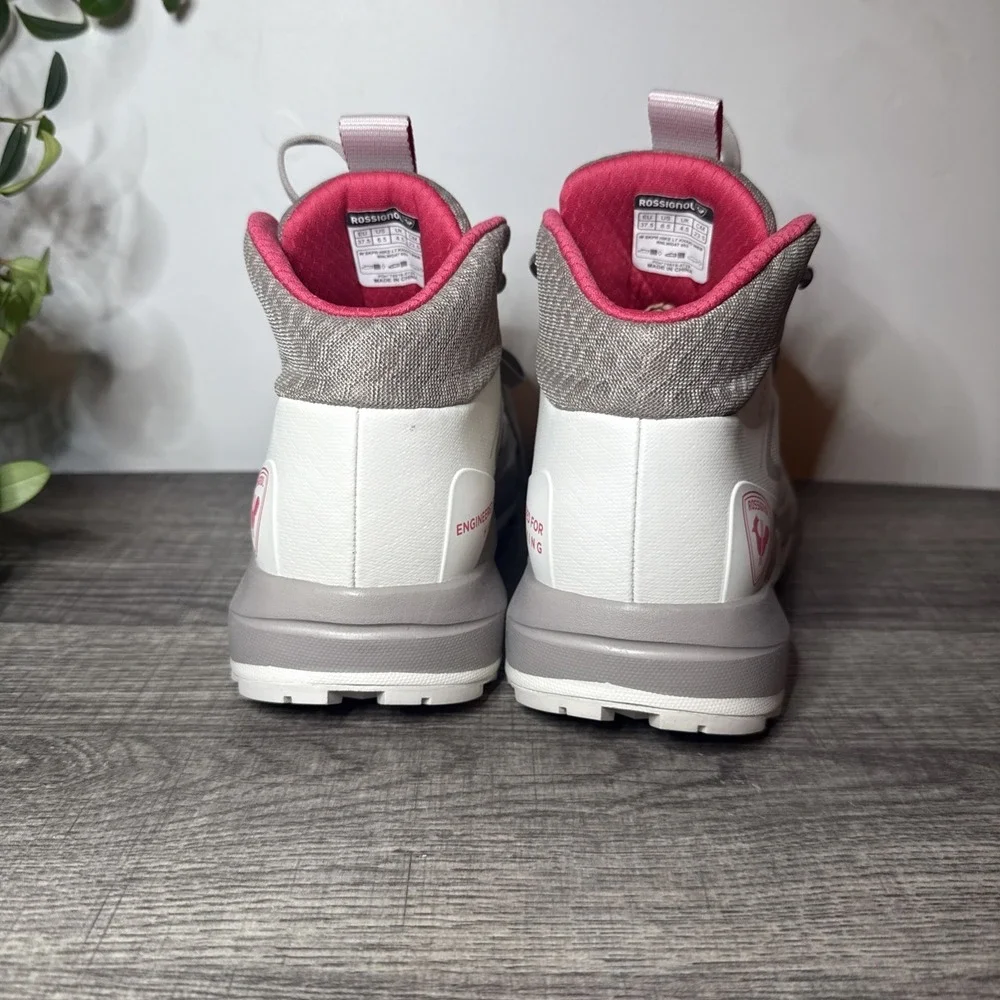 Rossignol Womens Hiking Shoes 6.5 White Gray Pink Trail Outdoor Sneakers